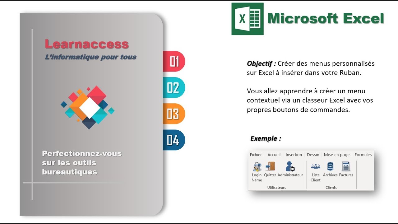 FORMATION - Comment créer des Menus Personnalisés sous Excel ? - YouTube