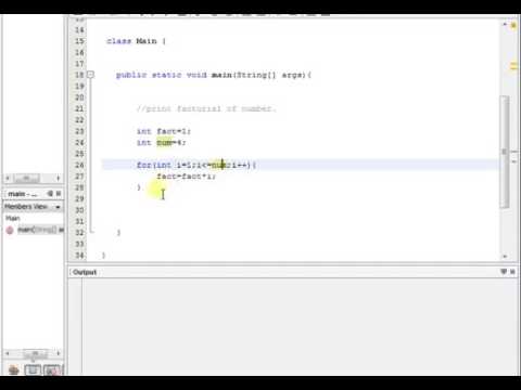 program to print Factorial of a number in java in hindi - YouTube