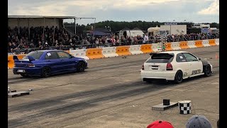 Honda Civic Type-R EK9 Turbo vs Mitsubishi Evo IX - Drag Race