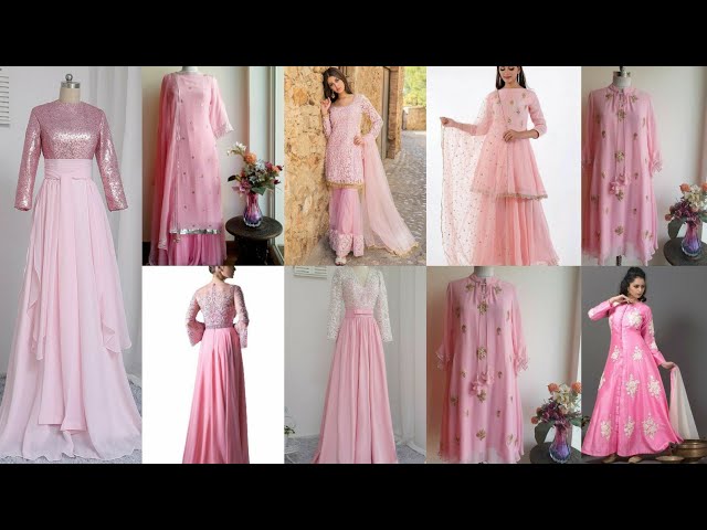 Buy Baby Pink Color Chinon Silk Fabric Gown with Sequins Work Online -  SALV4314 | Appelle Fashion