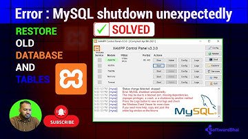 How to Solve Error: MySQL shutdown unexpectedly in XAMPP | Restore Old Database & Tables (100% Work)
