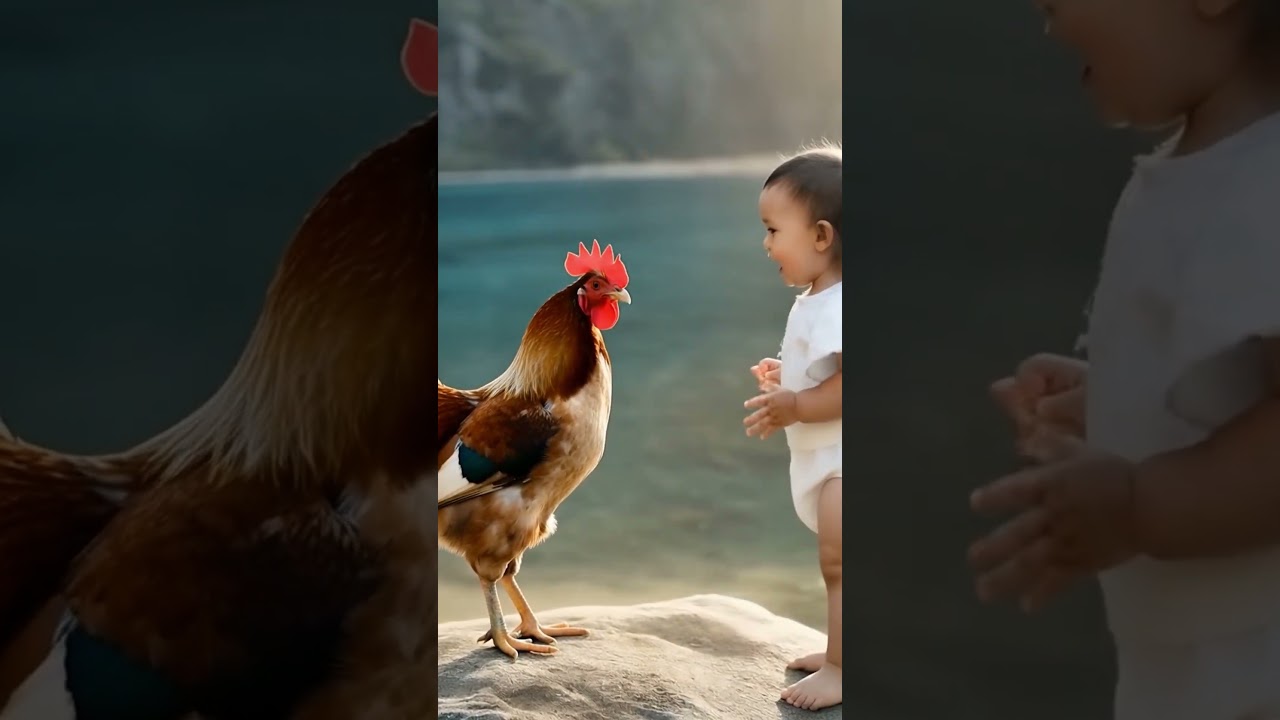 Ai generated video look like real | baby boy fighting with rooster 