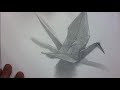 デッサン講座折り鶴を描く