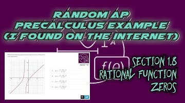 AP Precalculus Section 1.8 Example: Using Zeros to Write a Rational Function
