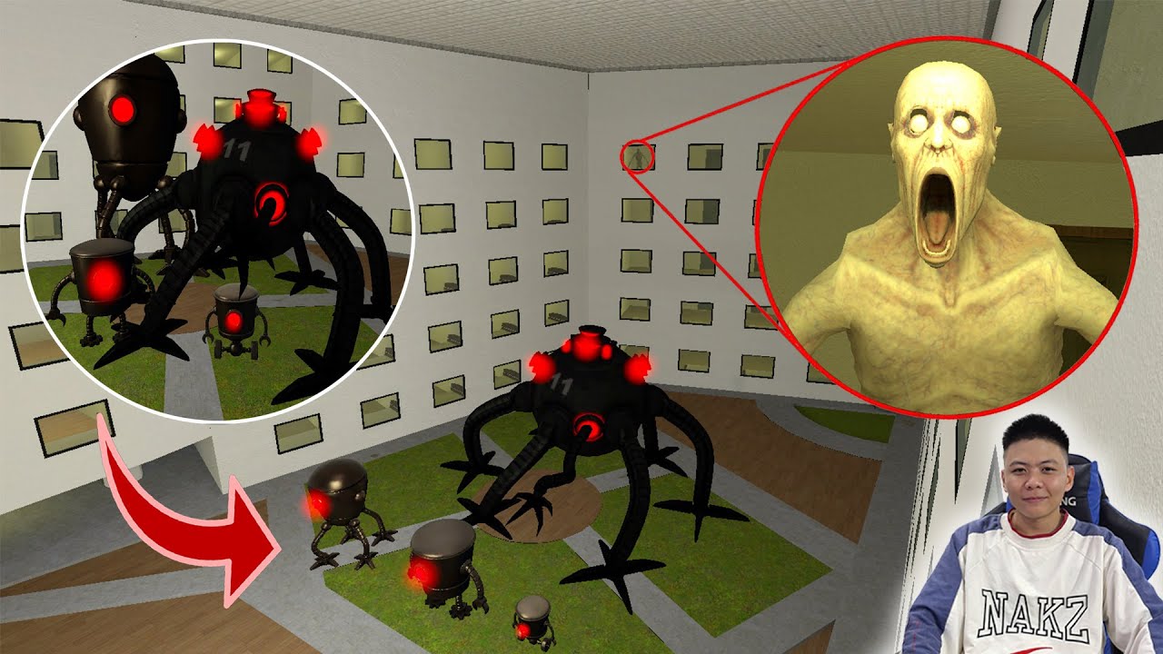 New ROBOT OMNIDROID And SCP 096 Hunting Me In Hotel -  Garry's mod #28