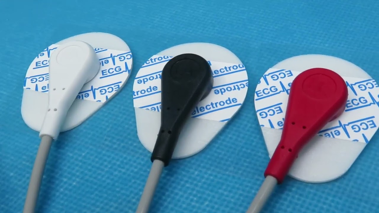 ECG 10080A+XDX 10050 Compatible Innomed 8 Pins ECG Cable, 3 Leads, AHA Color Snap