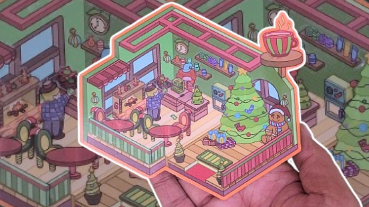 ASMR ✂️ 3D Still Scene Stickers – A Cozy Christmas Café 