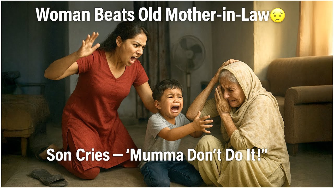 Woman Beats Old Mother-in-Law 😢 | Son Cries “Mumma Don’t Do It!”
