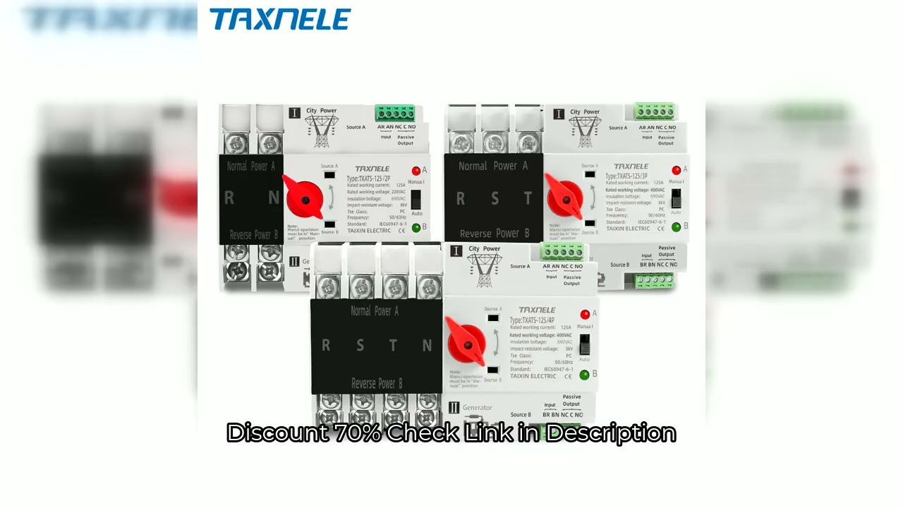 Din Rail 2P 3P 4P ATS Dual Power Automatic Transfer Switch Selector Switches Uninterrupted Power Gen