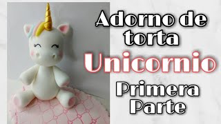 Cómo hacer un UNICORNIO en PORCELANA FRÍA fácil/adorno de torta