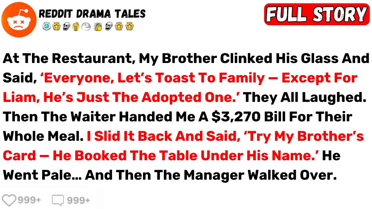 At The Restaurant, My Brother Clinked His Glass And Said, ‘Everyone, Let’s... - Best Reddit Stories