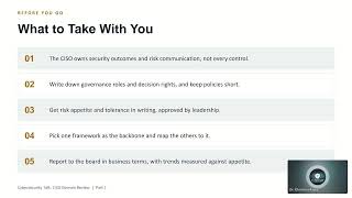 Cybersecurity Talk: CISO Domain Review | Part 1: Governance, Risk & the CISO Role