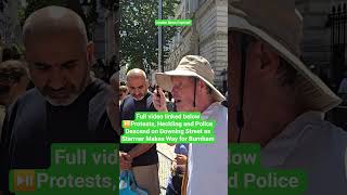 Confrontation between Pro Palestinian, and Jewish man outside Downing street