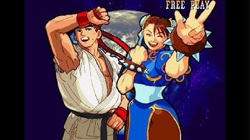 Marvel vs. Capcom - Ryu and Chun-Li Arcade Playthrough