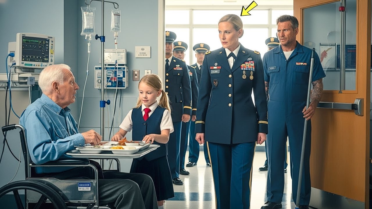 Janitor’s Daughter Helped an Old Man Every Day — Until a General Walked In With 8 Military Office