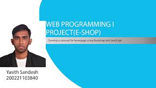 Web Project Task 07 | 1st Year | Semester 01 | Java Institute | Yasith Sandesh