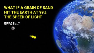 What if a grain of sand hit the earth at 99% the speed of light. SPACEL