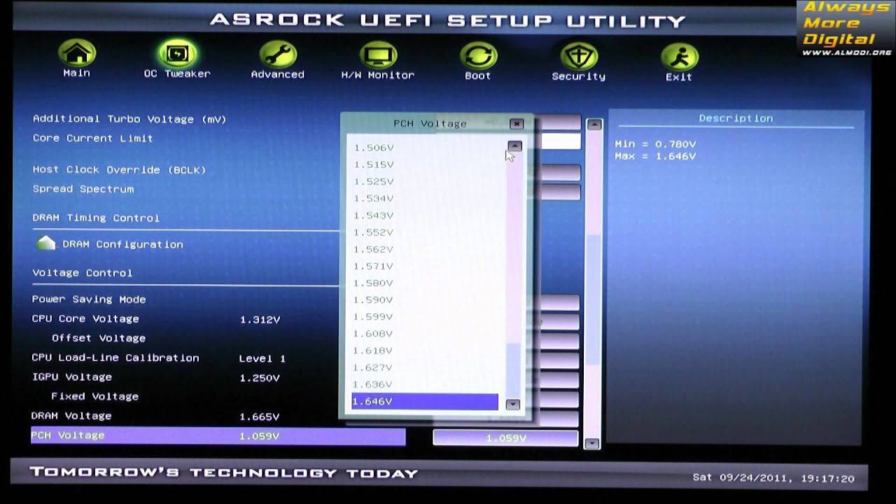 ASRock Z68 Pro3-M - возможности BIOS AlMoDi