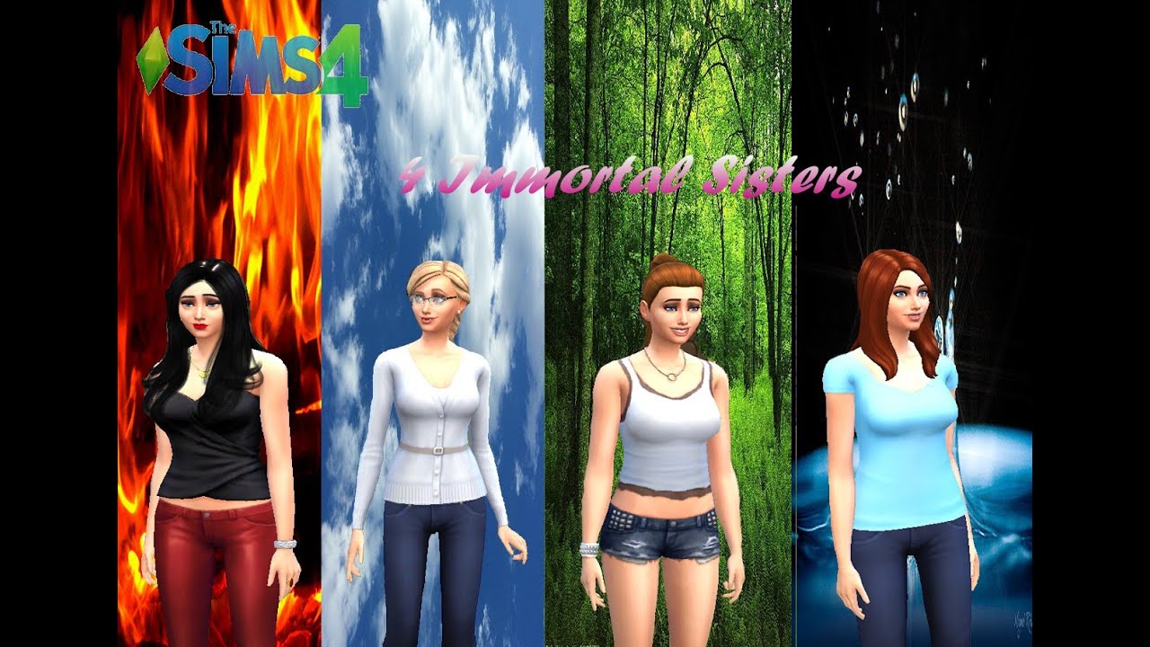 The Sims 4 4 immortal sisters challenge (part 1) Meeting the girls
