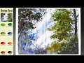 Without Sketch Landscape Watercolor - Morning Forest (color mixing view) NAMIL ART