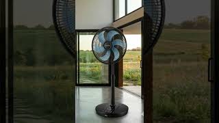 Lançamento ventilador de pedestal Elsys Maxi Pro 6 pás preto com laranja ou preto com azul