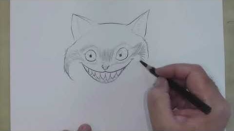 Chris Riddell draws the Cheshire Cat from Alice