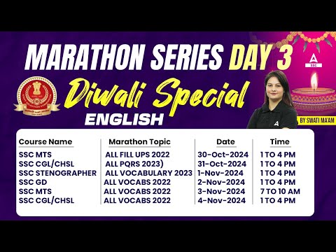 SSC MTS | Diwali Special | English Marathon For SSC MTS | Day 3 | By Swati Mam