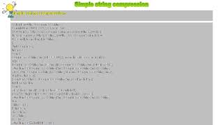 How to : Simple string compression