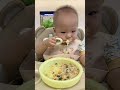 14-month-old baby's immersive mealtime #cutebabyfoodie #selffeedingtraining