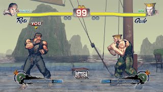 Ryu vs Guile (Hardest AI) - Ultra Street Fighter IV.