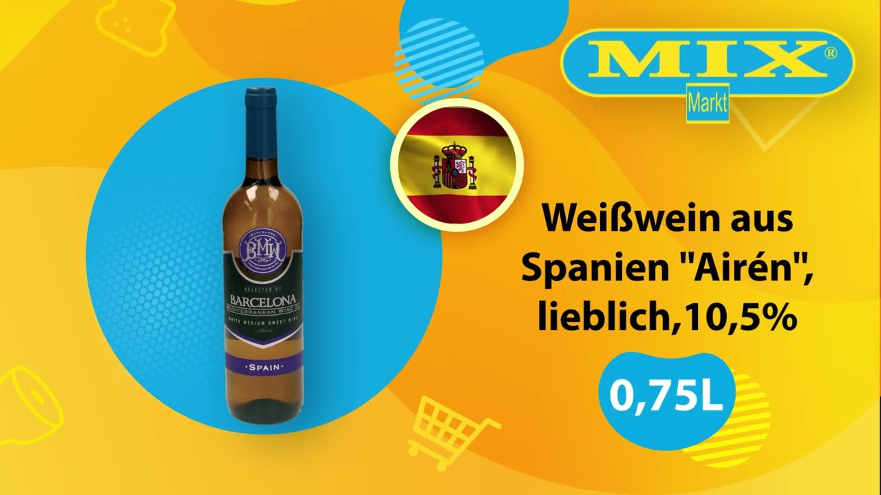 Lieblicher Weißwein aus Spanien "Airén" bei Mix Markt
