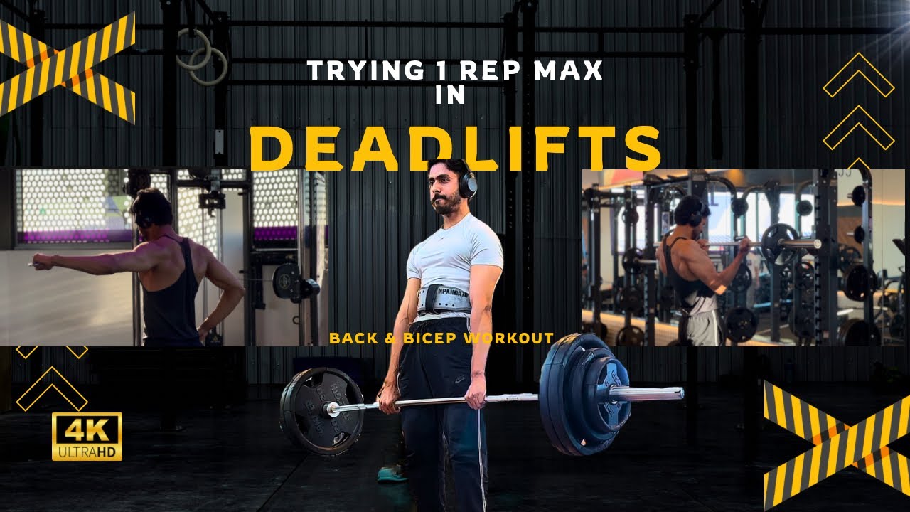 Deadlift 1 rep max🔥🚀| Back & bicep workout | deadlift workout