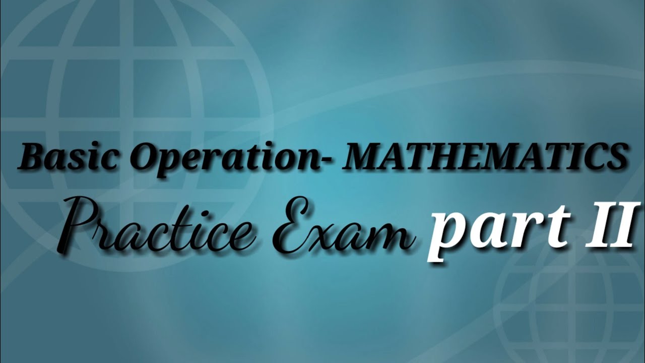 CSE PRACTICE EXAM| Basic Operation ️ pat II - YouTube
