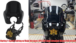 How to install Harley T-Sport Front Fairing w/Baja Designs LP6 LED Light Bracket Mount Kit