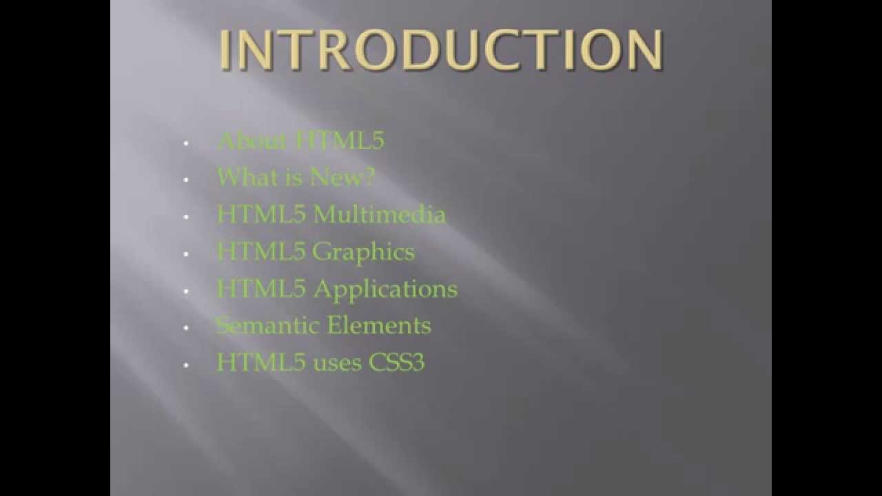 Learn Basic Concept of HTML5