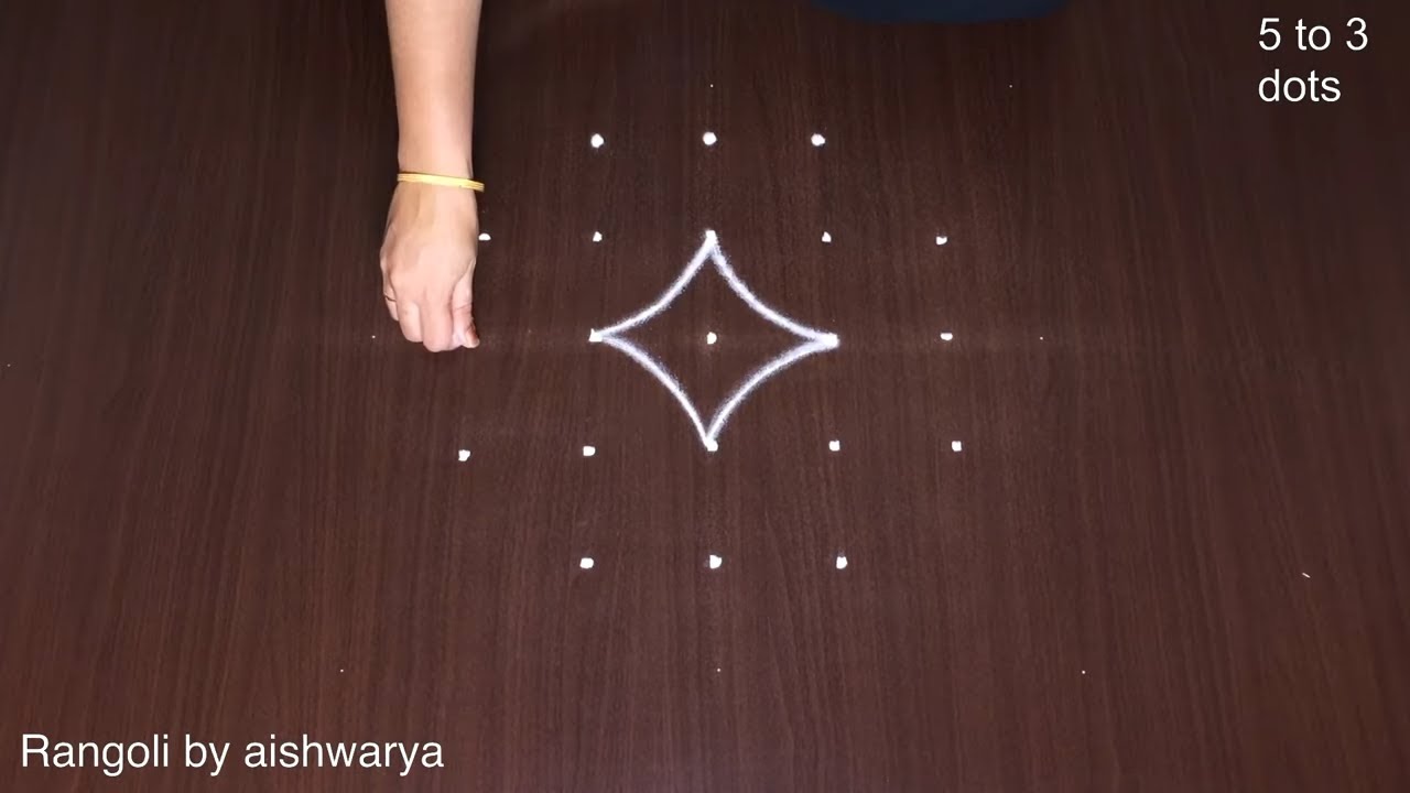 Rangoli Design With 5 3 Dots