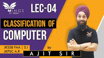 Lec 04- Classification of Computers|JKSSB FAA/SI|JR Assistant|Patwari