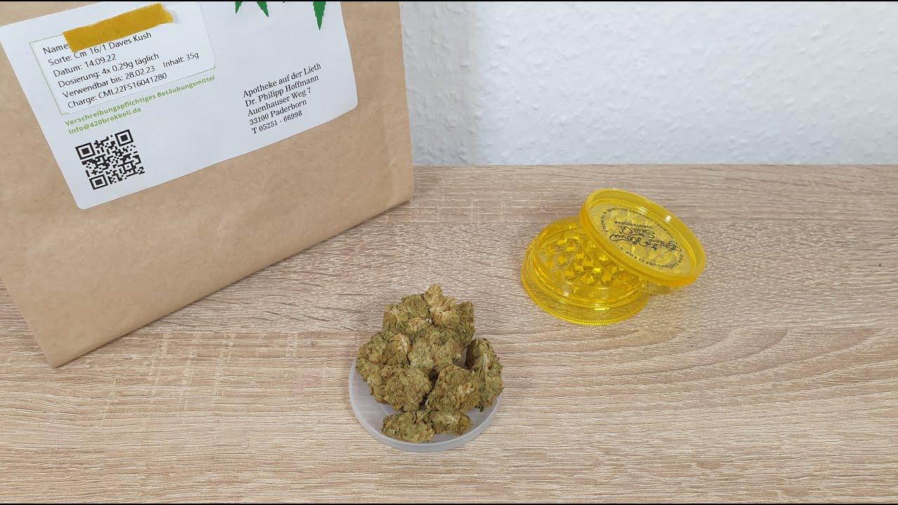 Medizinisches Cannabis - Sorten Review Cannamedical 16/1 Daves Kush (4K)