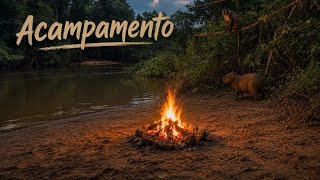 Acampamento com peixe frito e muita vida selvagem