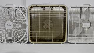Auction #4018376 - Box Fans - Lot of 3 - SEE VIDEO