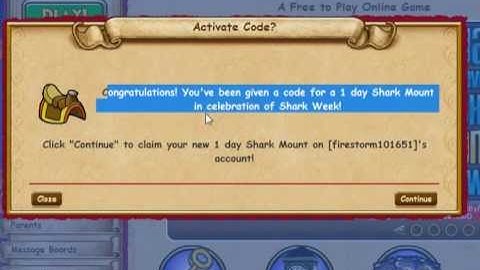 [Wizard101] Shark Mount Code
