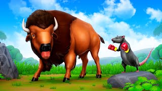 Bison vs Crazy Rat 🐭 Fun Play with Farm Animals | Farm Comedy Cartoons 2024 | Funny Animals TV