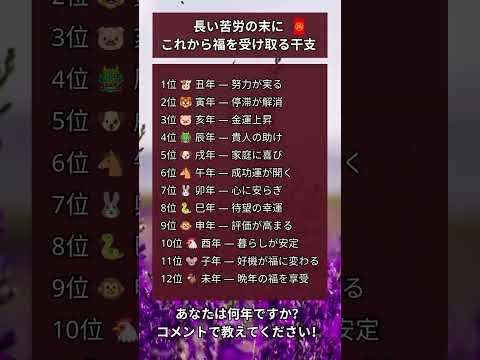 🧧長い苦労が報われる！これから福を受け取る干支ランキング #干支 #十二支 #開運 #幸運