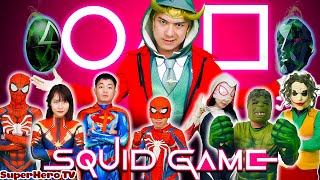 TEAM SPIDER MAN vs NEW BAD HERO || ALL Superheroes in SQUID GAME  Level Max (Action Real Life)