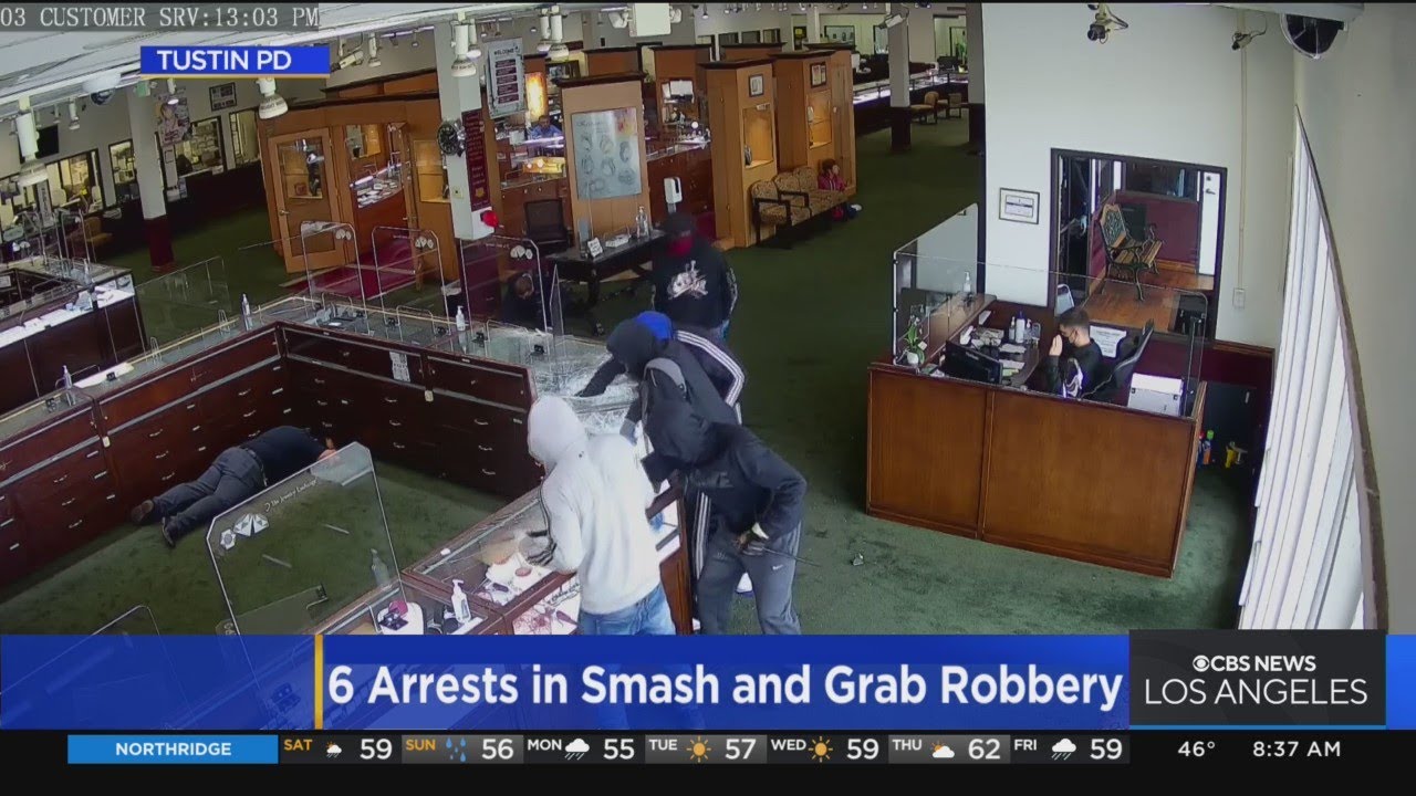 Six arrested in smash-and-grab robbery in Tustin