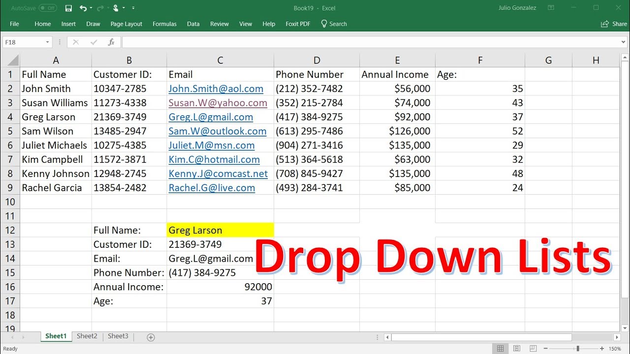 Adding Drop Down List In Excel