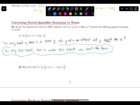 1.5.3 Converting Nested Quantifier Statement to Words || Logic || Discrete Math