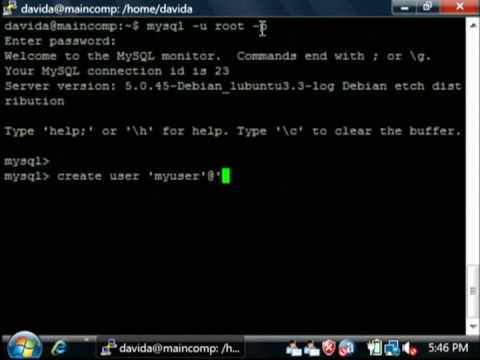 Microsoft Excel, SQL & Internet Tips : Creating a User in MySQL