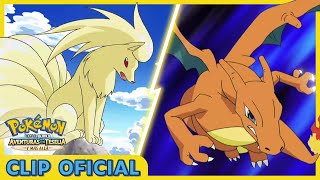 ¡Ninetales vs. Charizard! | Pokémon Negro y Blanco: Aventuras en Teselia y más allá | Clip oficial