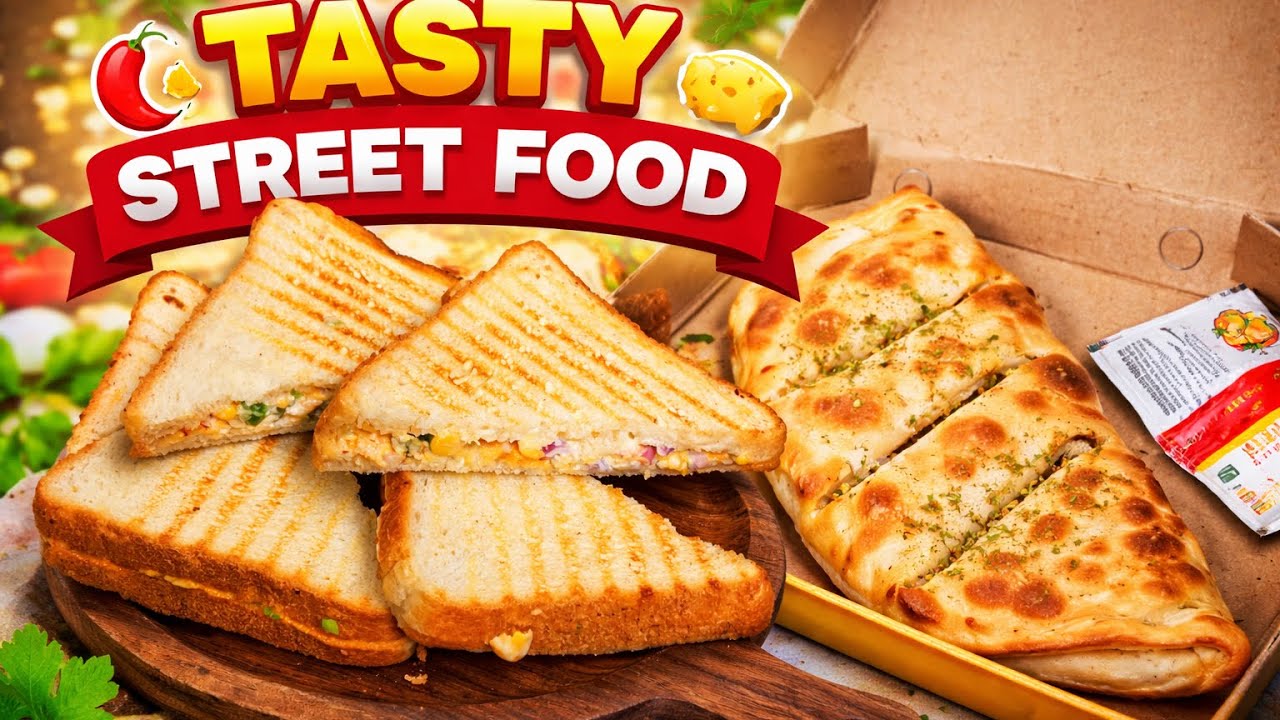 Burger  garlic bread sandwich 